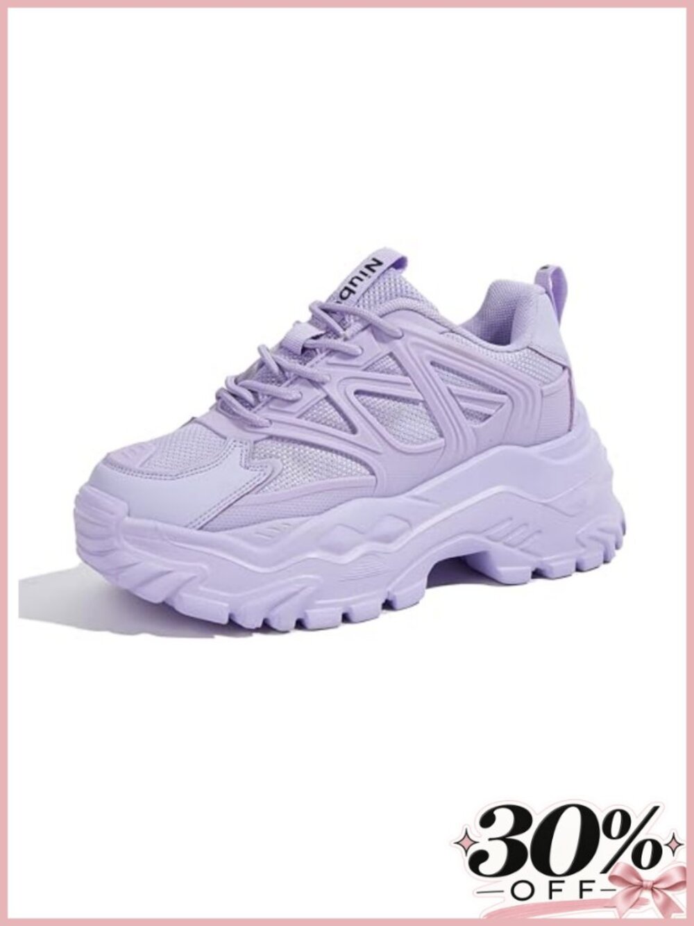 Chunky Platform Sneakers Women Lace Up Chunky Sneakers Comfortable Walking